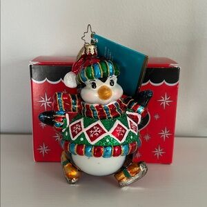 Christopher Radko Penny Penguin Christmas Ornament